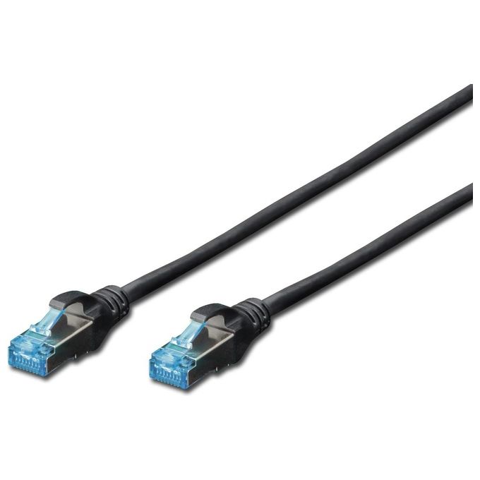 Digitus Cavo di Rete Schermato Sf-Utp in Rame Cat. 5e Colore Nero 1mt