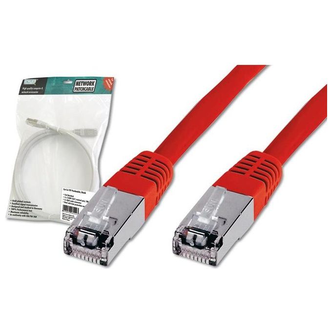 Digitus Cavo Rete Ftp Cat. 5E Schermato - Lunghezza Mt. 5 - Colore Rosso