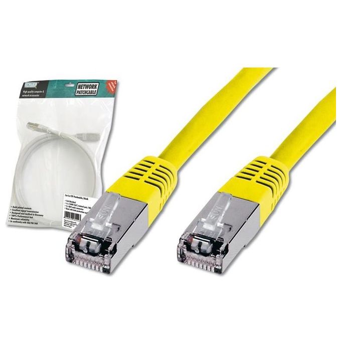 Digitus Cavo Rete Ftp Cat. 5E Schermata - Lunghezza Mt. 10 - Colore Giallo