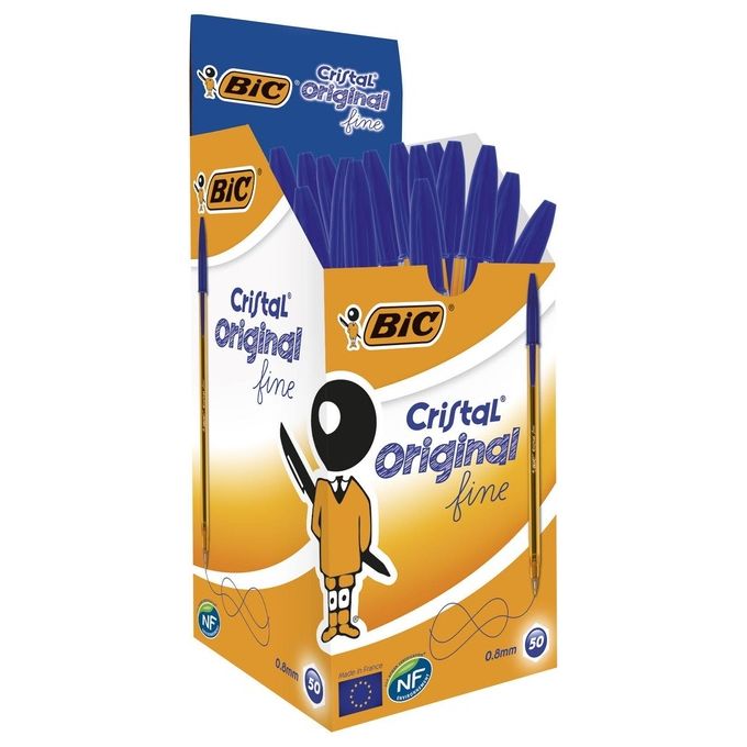 Bic Cf50 penne Sfera Cristal Punta fine Blu