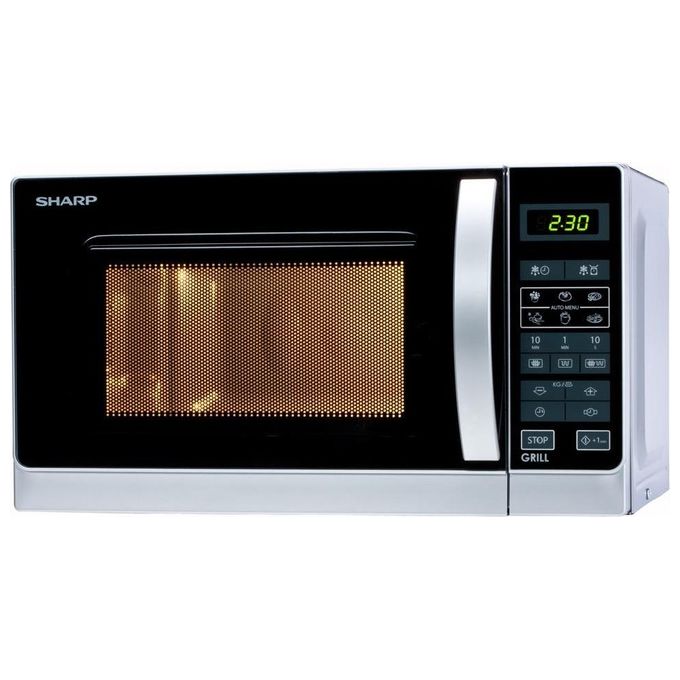 Sharp R‑642INW – Forno a microonde combinato, 20 L, 800 W, Classe A, Funzioni: microonde, grill al quarzo 1 000 W, 11 livelli di potenza, 8 programmi automatici (inclusi riscalda, pizza, pop‑corn), display touch, timer 95 min, avvio rapido +1’, piatto rot