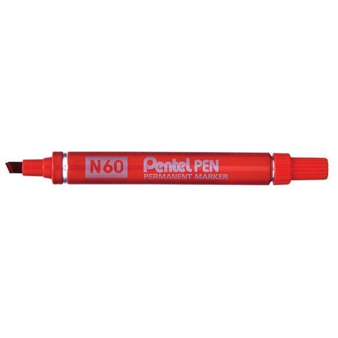 Pentel Cf12 marcatori N60 Punta Scalpello Rosso