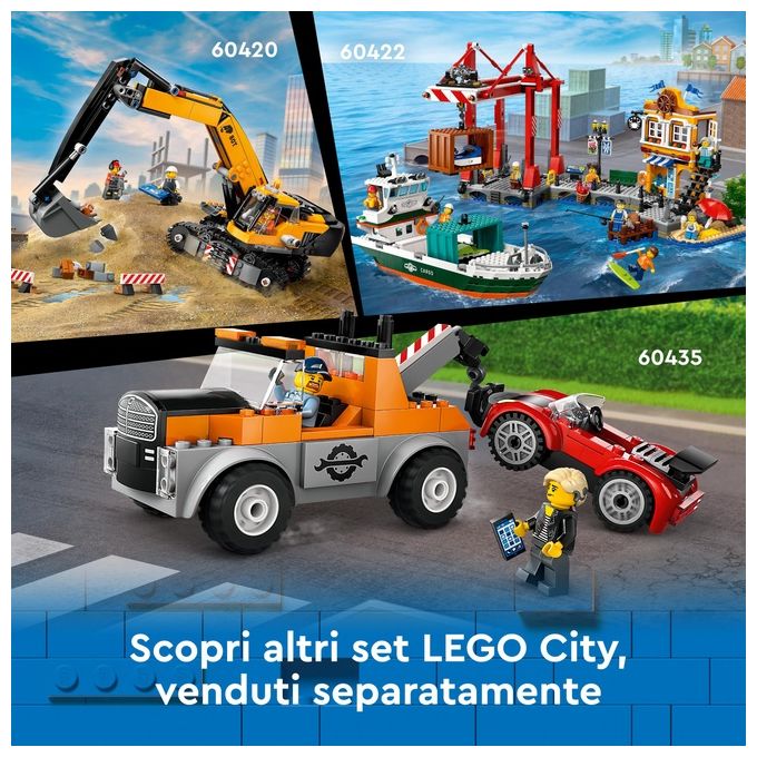 LEGO City Gru da Cantiere Mobile Gialla Giochi Creativi per Bambini e Bambine da 9 Anni con Veicolo Giocattolo da Cantiere con Funzioni Realistiche e 4 Minifigure Idea Regalo Divertente 60409