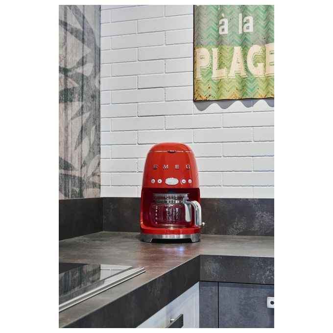 Smeg DCF02RDEU Macchina per Caffe' Automatica con Filtro 1.4 Litri Rosso