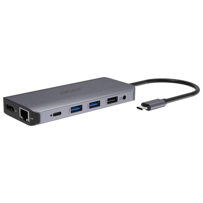 ACER Mini Dock 12 in 1 Replicatore di Porte e Docking Station per Notebook Cablato Usb 3.2 Gen 1 Type-C Argento