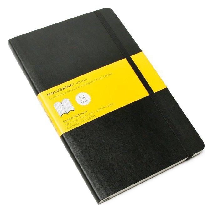 Moleskine Taccuino Large Morbido Quadretti Nero