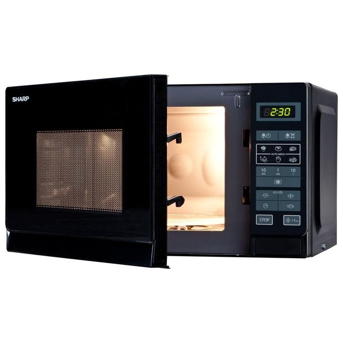 Sharp R-242 BKW Forno a Microonde Capacita' 20 Litri Potenza 800W 8 Programmi automatici 11 Livelli di potenza Nero