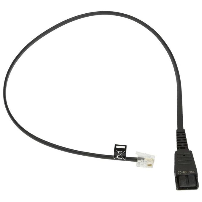 Jabra Cavo per cuffie RJ-10 (M) a disconnessione rapida (M) carbone per Jabra GN 2100, GN 2200 Duo, GN 2200 Mono