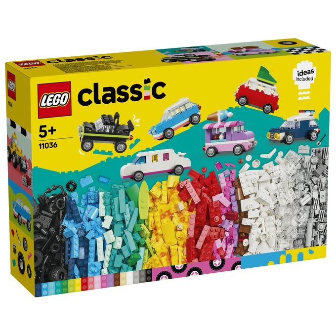 LEGO Classic 11036 Veicoli Creativi, Modellini di Auto in Mattoncini, Macchine Giocattolo per Bambini e Bambine 5+ Anni