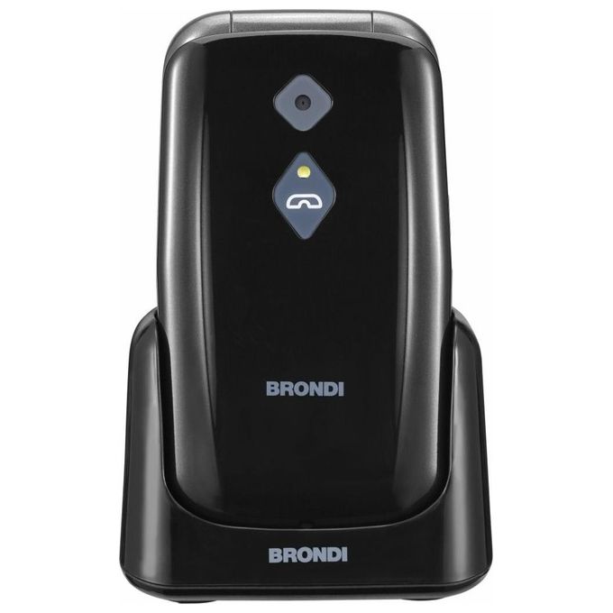 Brondi Amico Sicuro Plus 2.8'' Dual Sim SOS Black Metal con base di ricarica e Braccialetto SOS