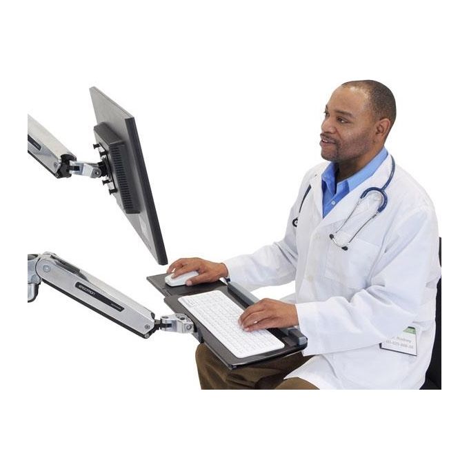 Ergotron LX Sit-Stand Wall Mount Keyboard Arm Montaggio a Parete per Tastiera-Mouse Alluminio Lucidato