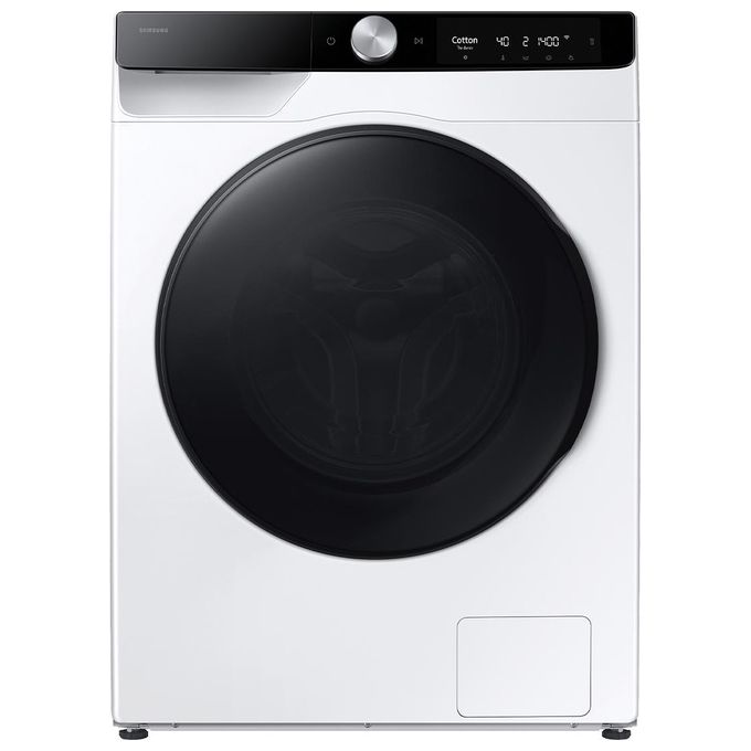 Samsung WD11DG6B85BKU3 - Lavasciuga a carica frontale 11-6 kg, 1400 rpm, Classe A (lavaggio) - D (lavaggio + asciugatura), AI Control, Ecodosatore, Vapore Igienizzante, Wi-Fi, (85x60x60 cm), Bianco