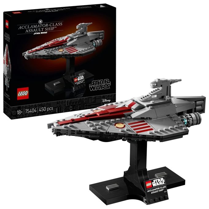 LEGO Star Wars 75404 Nave d'Assalto Classe Acclamator, Modellino da Costruire di Astronave da Collezione con Supporto, Idea Regalo di Compleanno per Adulti, Uomo, Donna e Fan dell'Attacco dei Cloni