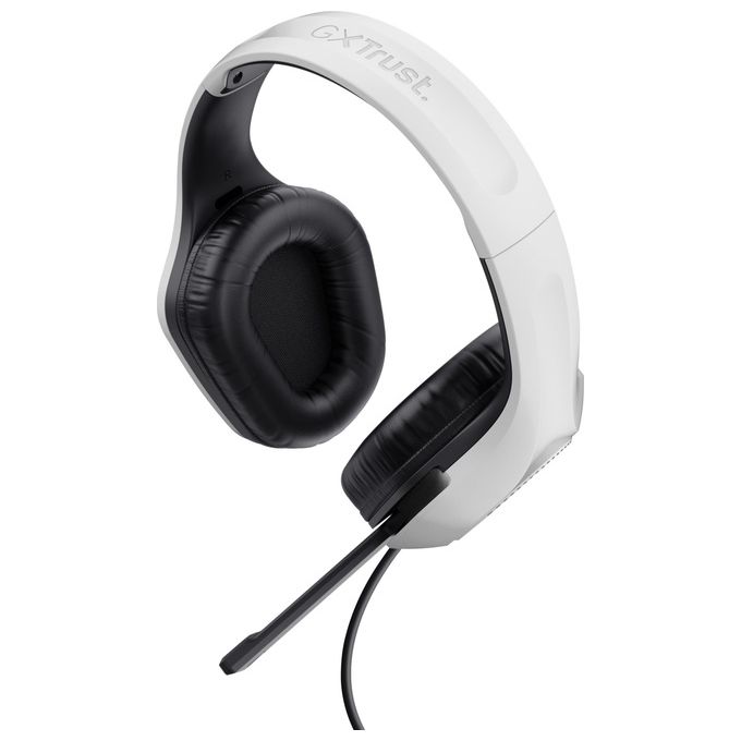Trust Gaming GXT 415W Zirox Cuffie Gaming Leggere con Driver da 50 mm per PC, Xbox, PS4, PS5, Switch, Mobile, Jack Audio 3.5 mm, Cavo 2m, Cuffie con Microfono Over-Ear - Bianco
