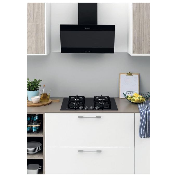 Indesit ING 61T-BK Piano Cottura a Gas 4 Zone Griglie	in Ghisa 59 cm Nero
