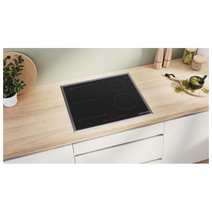 Bosch Serie 6 PVS645HB1E Piano cottura a induzione in vetroceramica 60 cm 1 zona CombInduction e 2 standard DirectSelect Home Connect Nero