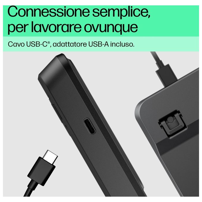 HP 7N7C0AA Tastiera cablata 400 Retroilluminata LED Full-size USB Tasti silenziosi 12 tasti programmabili colore Nero