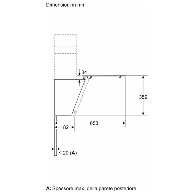 Bosch Serie 2 DWK85DK60 Cappa a muro filtrante design inclinato 80 cm Classe A  3 velocita' Nero