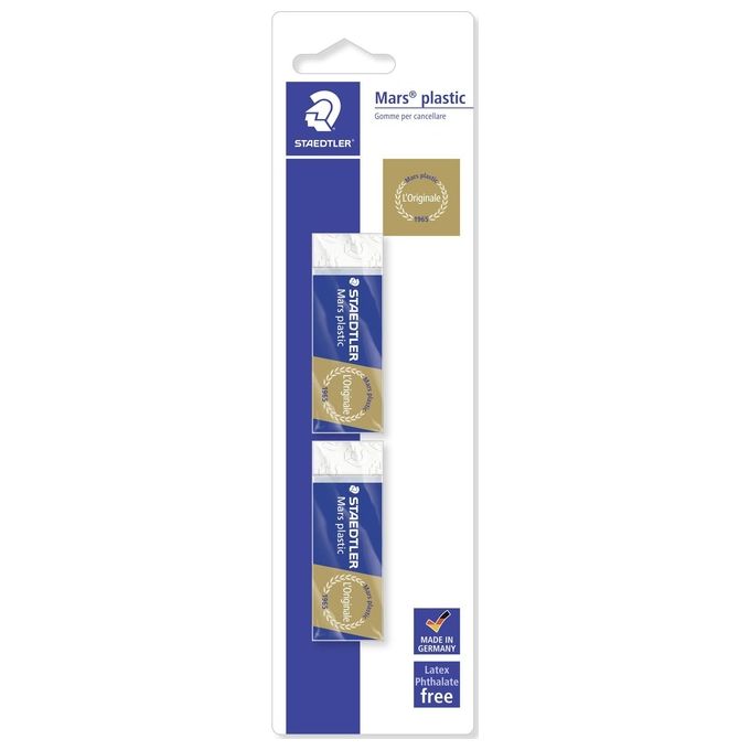Staedtler Confezione 2 Gomme Cancellatura mars Plastic 65x23x13 mm