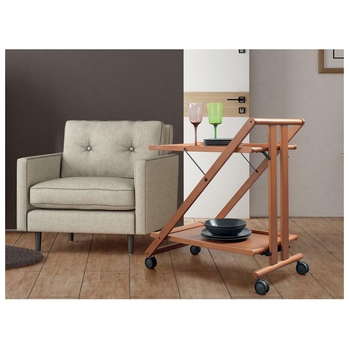 Foppapedretti Carrello Portavivande Pieghevole 2 Piani Modello Sprint Naturale
