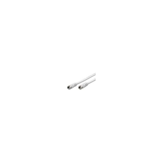 Nuova Video Suono 19-00 Cavo satellitare 2 spine tipo F - Lunghezza 1,5 mt.Bianco