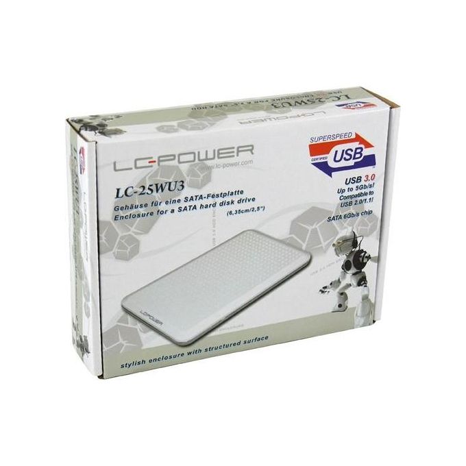 USB Gehäuse SATA-HDD 2.5Alu USB3.0 LC-POWER white