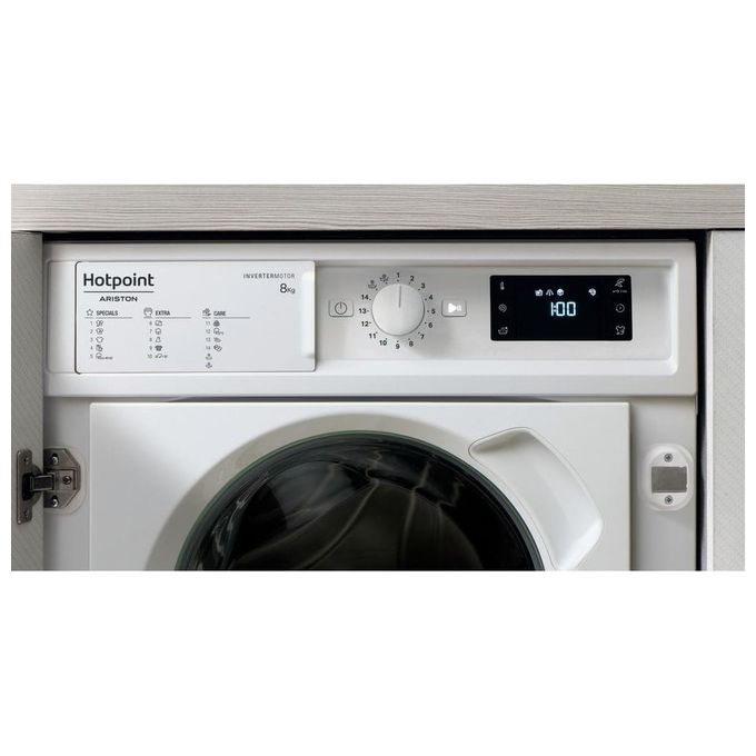 Hotpoint BI WMHG 81284 EU Lavatrice Carica Frontale da Incasso Digital Motion Technology Partenza Ritardata Classe energetica C Capacita' di carico 8 Kg Centrifuga 1200 giri Motore Inverter Woolmark