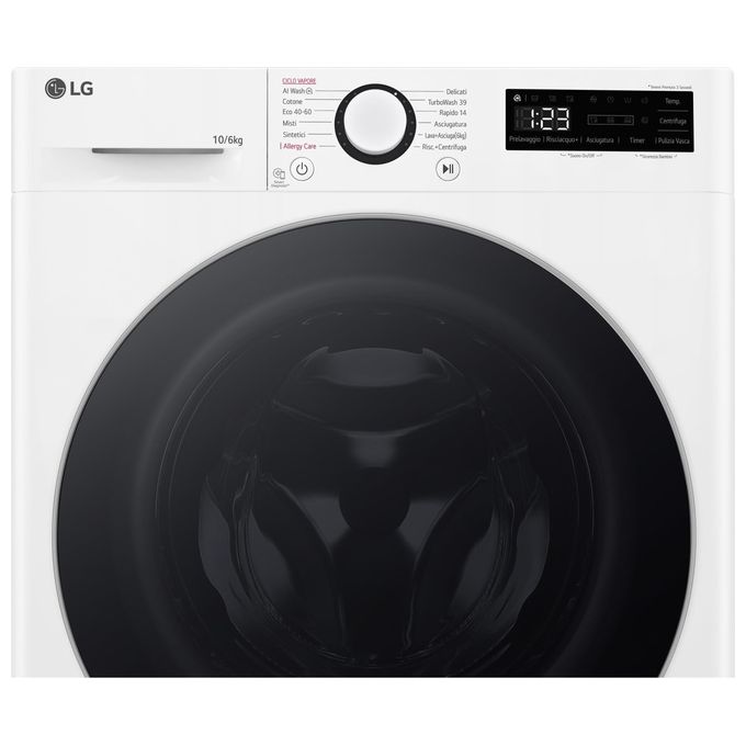 [ComeNuovo] LG AI DD D4R5010TSWS Lavasciuga 10Kg-6Kg Serie R5 Classe Energetica D