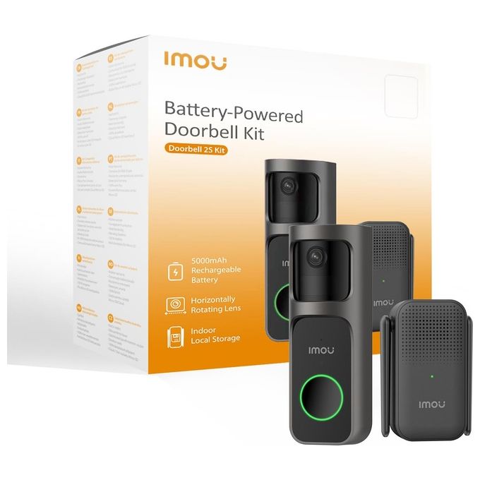 Imou Security Cameras Imou Doorbell 2s Kit 3mp-2k Live Monitoring