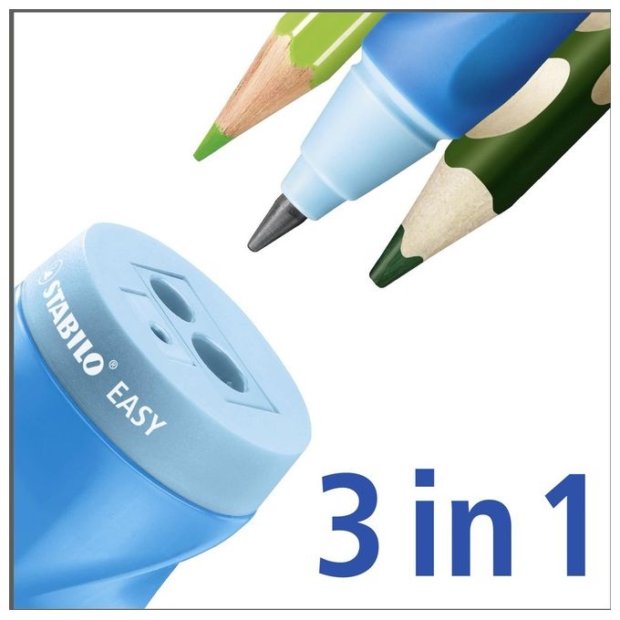 Temperamatite Ergonomico - STABILO EASYtemperino per Mancini - Azzurro