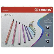 Pennarello Premium - STABILO Pen 68 - Scatola in Metallo da 15 - Colori assortiti