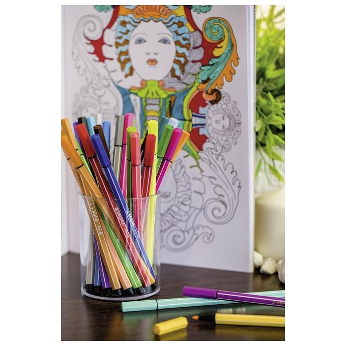 Pennarello Premium - STABILO Pen 68 - Rollerset con 30 Colori assortiti