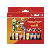 Matita colorata Multi-Funzione - STABILO woody 3 in 1 - Astuccio da 10 - con Temperino - Colori assortiti