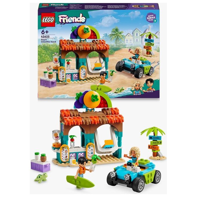 LEGO Friends Bancarella dei Frullati sulla Spiaggia Giochi Educativi per Bambine e Bambini da 6 Anni con 2 Mini Bamboline una Tartaruga un Buggy da Costruire e Cibo Giocattolo Idea Regalo 42625