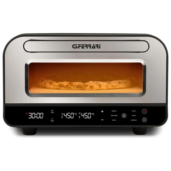 G3 Ferrari G10204 Pizza Pro 2 Min Termostato Regolabile fino a 430° Display Digitale Pietra Refrattaria Pareti Fredde Grigio
