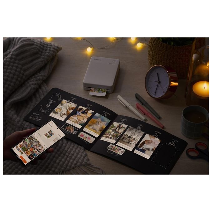 Canon Stampante portatile SELPHY QX20: per la stampa Wi-Fi direttamente dal tuo dispositivo smart. Stampa a sublimazione 2 formati di stampe con adesivo rimovibile e ricarica USB-C - Nero