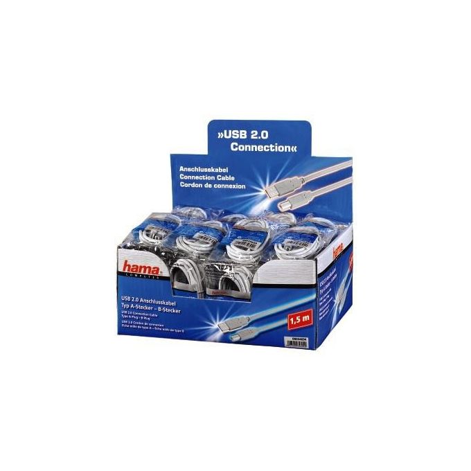 Hama Cavo Usb Connettore 1 Usb-A Connettore 2 Usb-B 1,5mt Grigio
