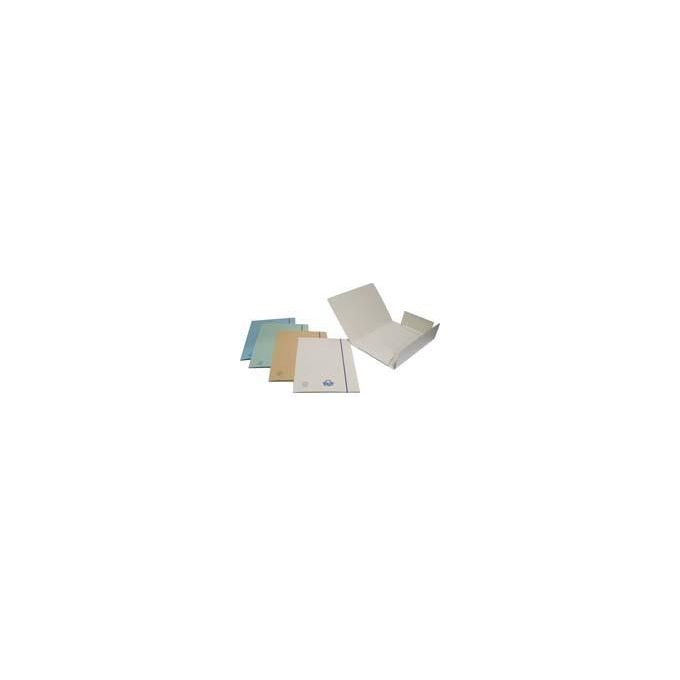 Brefiocart 0208817AZ Eco New Cartellina a 3 lembi con elastico tondo in cartoncino riciclato formato 25x35 cm colore Azzurro