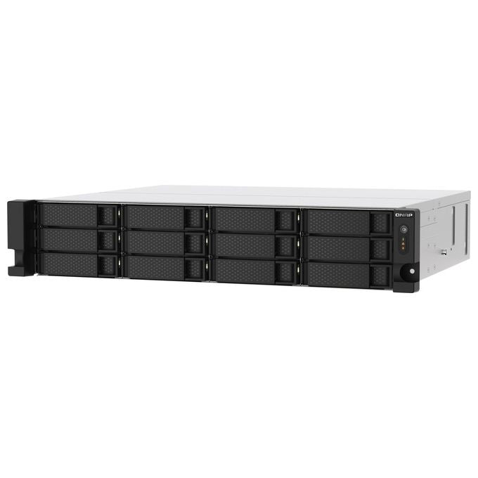 Qnap TS-1273AU-RP-8G Server Nas e di Archiviazione Armadio 2U Collegamento Ethernet Lan Nero-Grigio V1500b