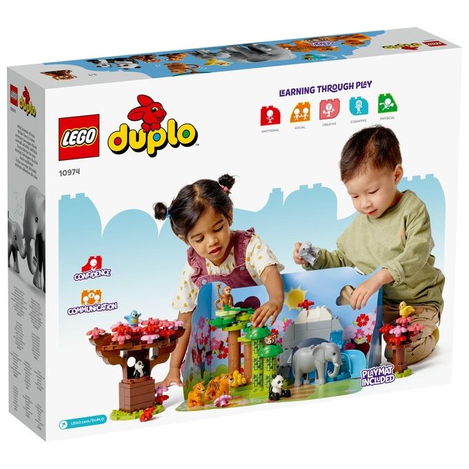 LEGO Duplo Animali dell'Asia Giochi Educativi per Bambini con 11 Figure di Animali e Mattoncino con Suoni Realistici