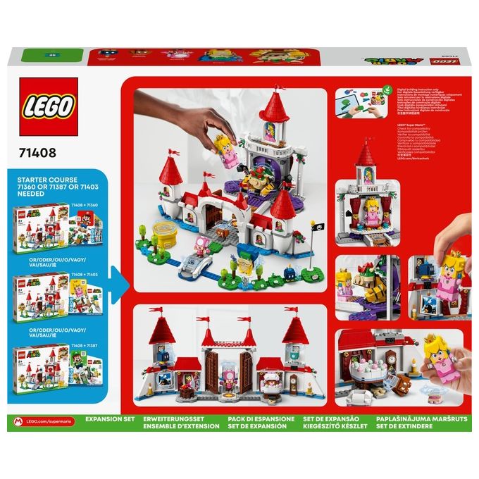 LEGO 71408 Super Mario Pack Espansione Castello di Peach 1216 pezzi 5 personaggi inclusi (48x37x9 5 cm) colore Nero