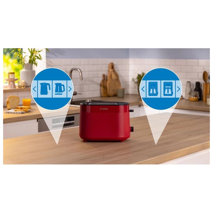 Bosch TAT2M124 Tostapane 6 2 Fette 950W Rosso