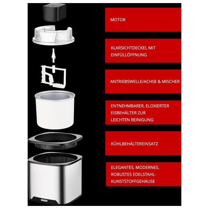 Unold 48855 Macchina per Gelato Acciaio Inox Nero