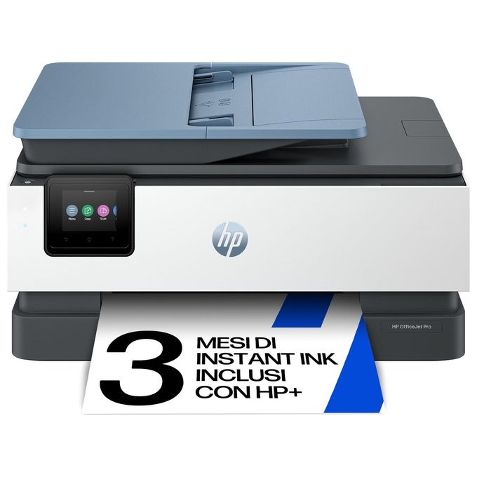 HP OfficeJet Pro 8135e 40Q47B, Stampante Multifunzione a Getto d'Inchiostro A4 a Colori, Fronte e Retro Automatico, 20 ppm, Wi-Fi, HP Smart, 3 Mesi di Inchiostro Instant Ink Inclusi con HP+, Grigia