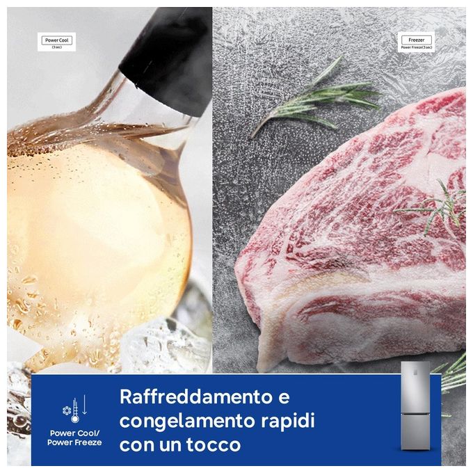Samsung RB34C775CS9 EcoFlex AI Frigorifero Combinato 344 L 185 cm Classe C 35 dB No Frost Wi-Fi SpaceMax colore Inox