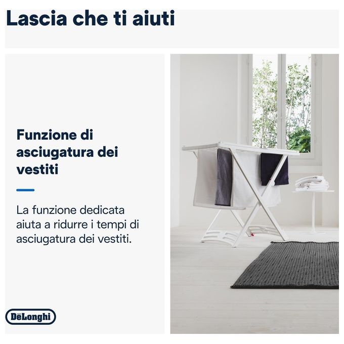 De'Longhi DEX210SF Tasciugo Deumidificatore 10L-Giorno Sistema di sicurezza Maniglia Bianco