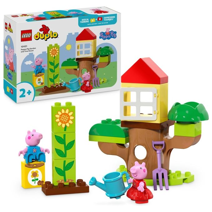 LEGO DUPLO Il Giardino e la Casa sull'Albero di Peppa Pig Giochi Educativi per Bambine e Bambini da 2 Anni Playset Creativo con Personaggi e Accessori Giocattolo Idea Regalo di Compleanno 10431