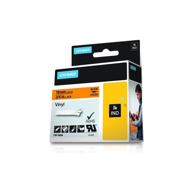 Dymo Nastro Da 19mmx5.5m Vinile Ne Ara
