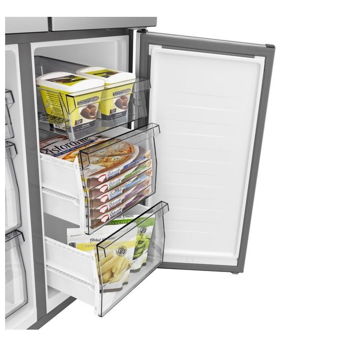 Hisense RQ5P470SMIE – Frigorifero Americano Side by Side 483 L, Classe E, Total No Frost,  Inox
