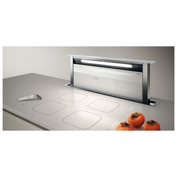 Elica ADAGIO WH-F-90 Cappa Downdraft Classe energetica B 3 Velocita' Filtrante Touch Control 90 cm Inox-Vetro Bianco